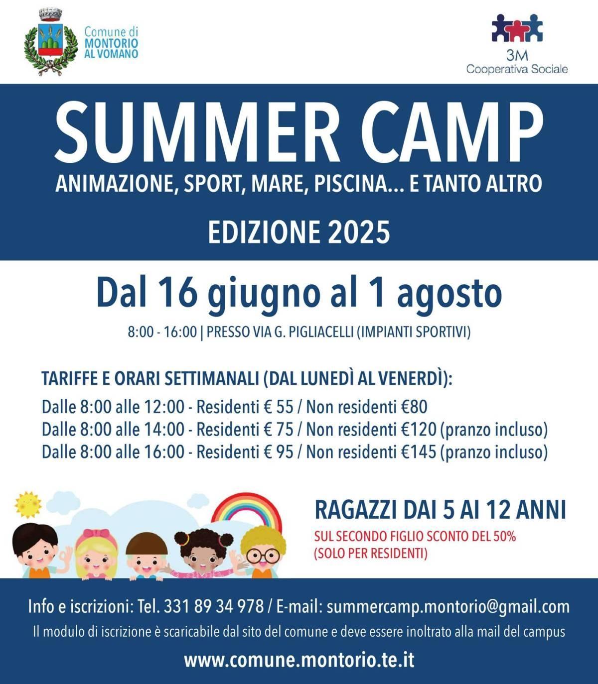 MONTORIO AL VOMANO: TORNA IL CENTRO ESTIVO “SUMMER CAMP 2025” PER I GIOVANISSIMI