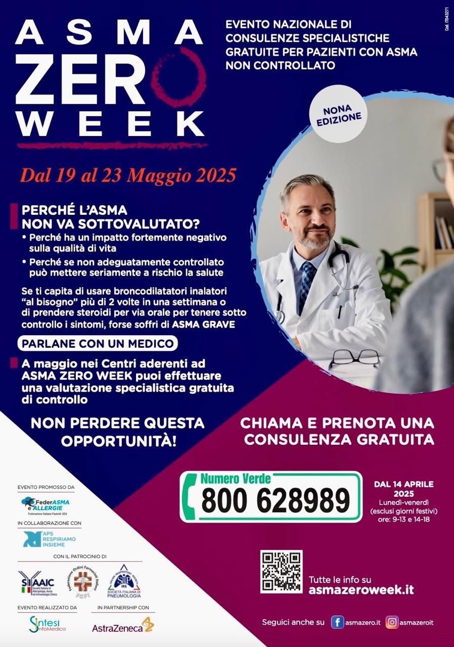 CURA DELL’ASMA: VISITE E SPIROMETRIE GRATUITE ALL’AQUILA DAL 19 AL 23 MAGGIO