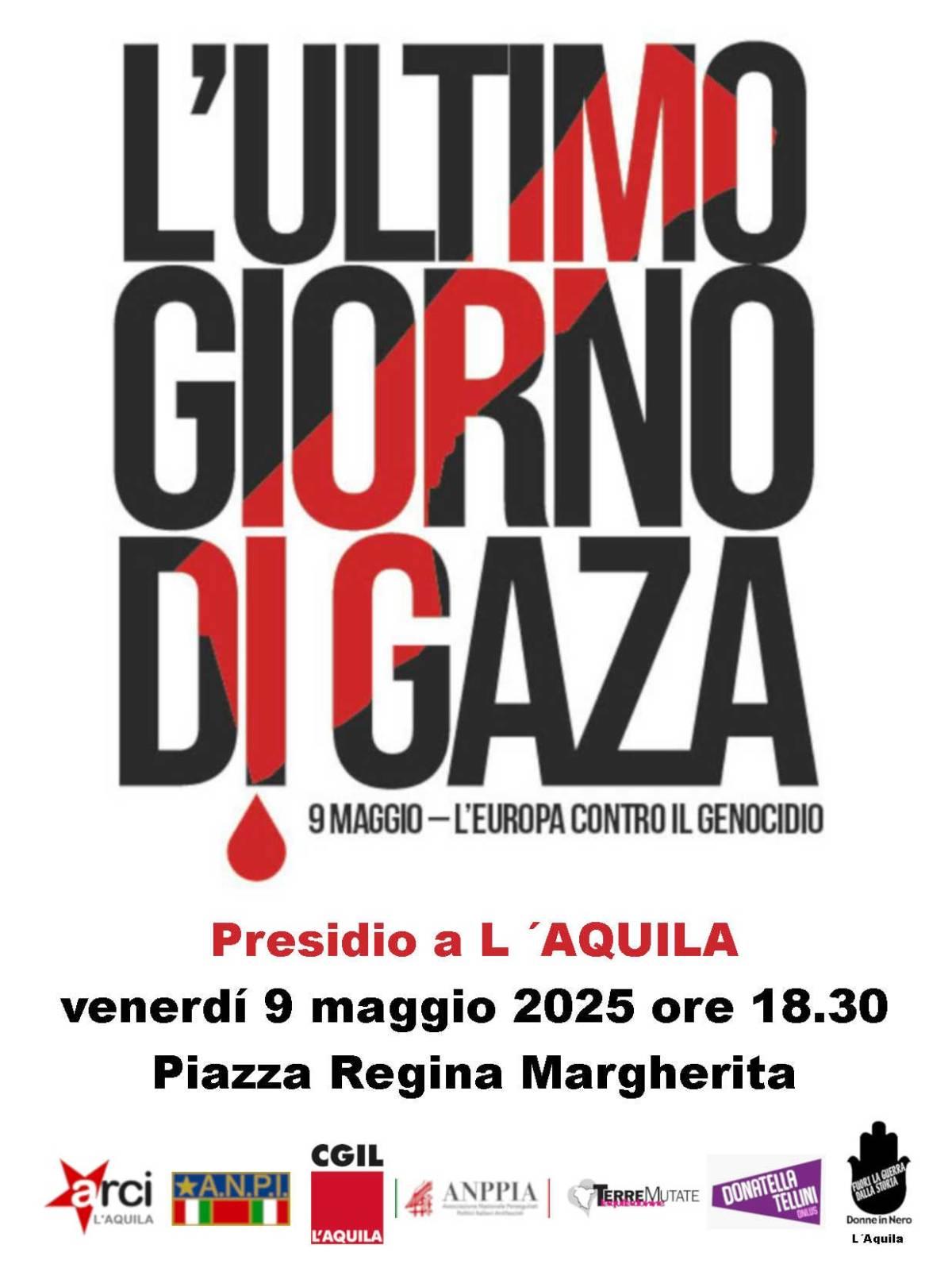 “L’ULTIMO GIORNO DI GAZA”: DOMANI PRESIDIO ALL’AQUILA
