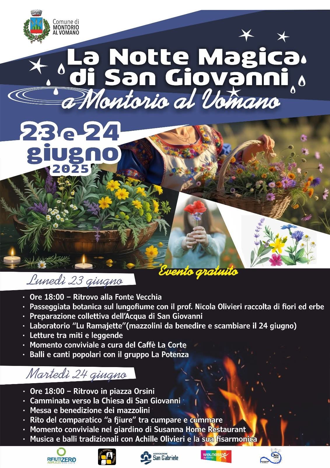 MONTORIO AL VOMANO: IL 23 E 24 GIUGNO SI RIPETE IL RITO DELLA “NOTTE DI SAN GIOVANNI”