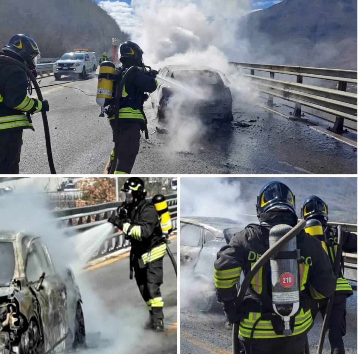 L’AQUILA: SCHIANTO PRIMA DELLA GALLERIA GRAN SASSO,<BR> RICOVERATO IL CONDUCENTE DELL’AUTO