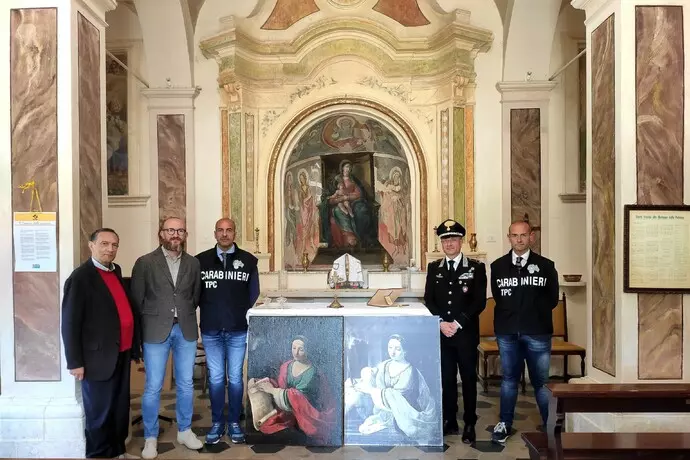 RESTITUITA A SULMONA UNA ANTICA TELA DEL 17ESIMO SECOLO TRAFUGATA NEL 2004