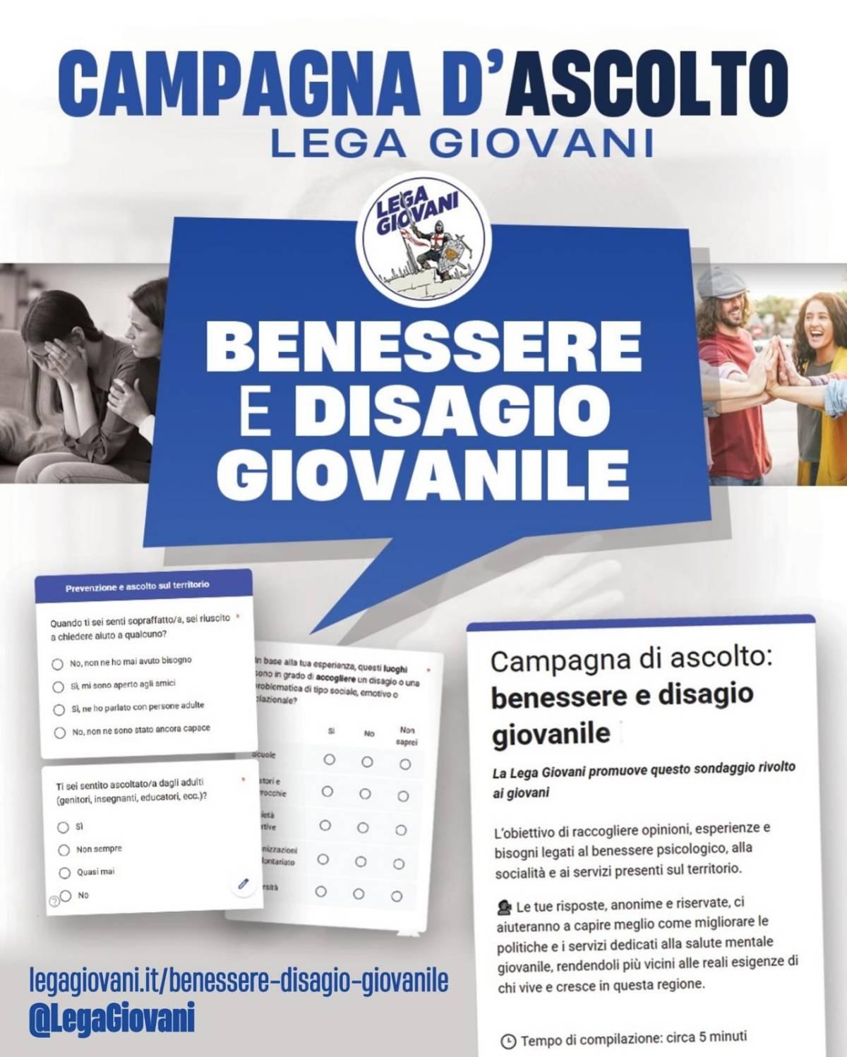 DISAGIO GIOVANILE: LEGA LANCIA CAMPAGNA D’ASCOLTO