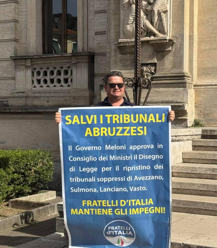 TRIBUNALI MINORI: VERRECCHIA (FDI), “BATTAGLIA VINTA PER TERRITORI, CONCRETEZZA SMENTISCE POLEMICHE”