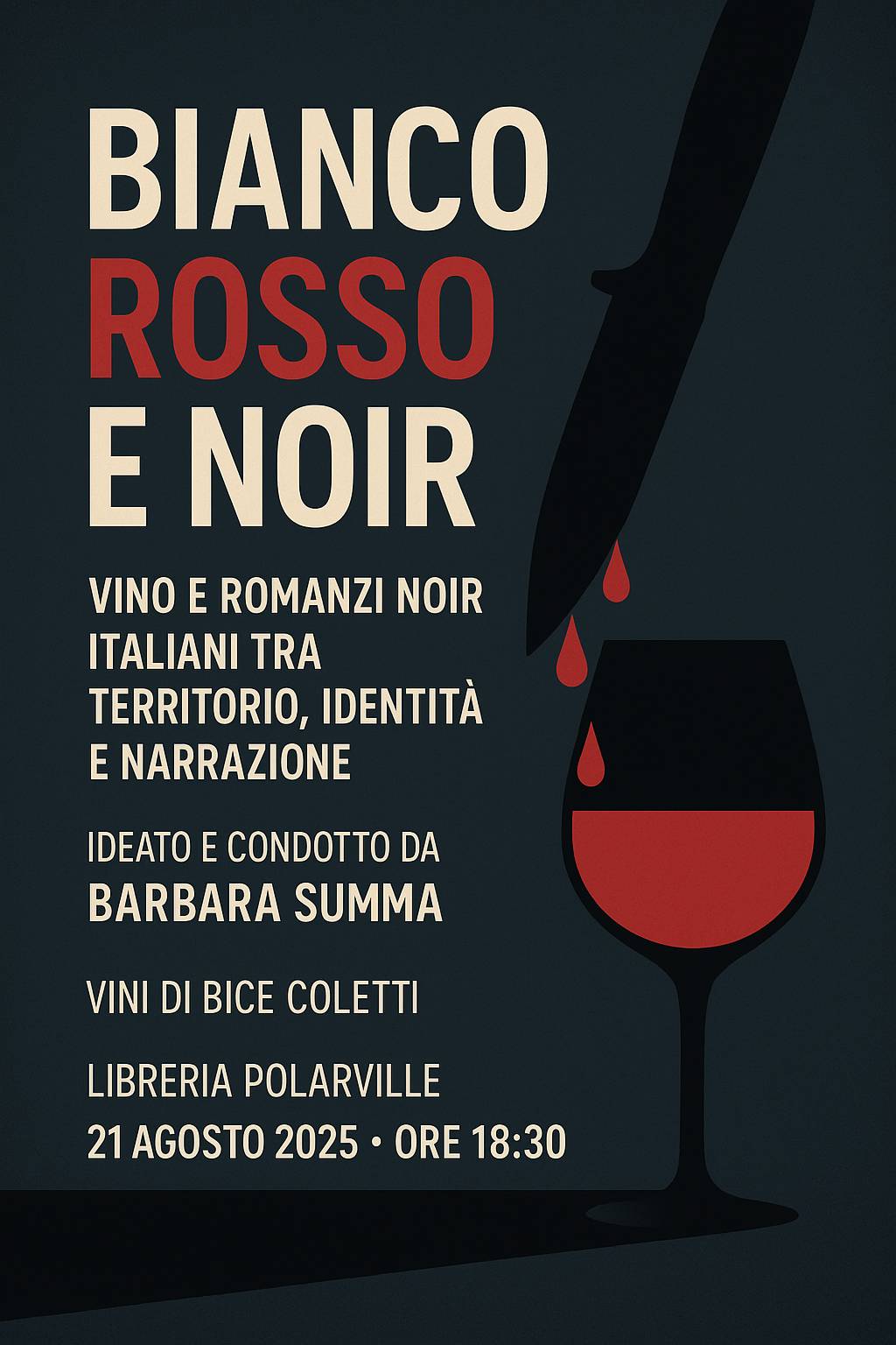 TRA VINO E ROMANZI: ALL’AQUILA “BIANCO, ROSSO E NOIR”