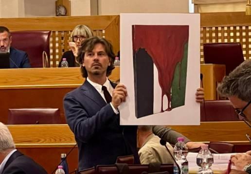 BANDIERA PALESTINA INSANGUINATA IN CONSIGLIO ABRUZZO: EMENDAMENTO PER I BAMBINI DI GAZA