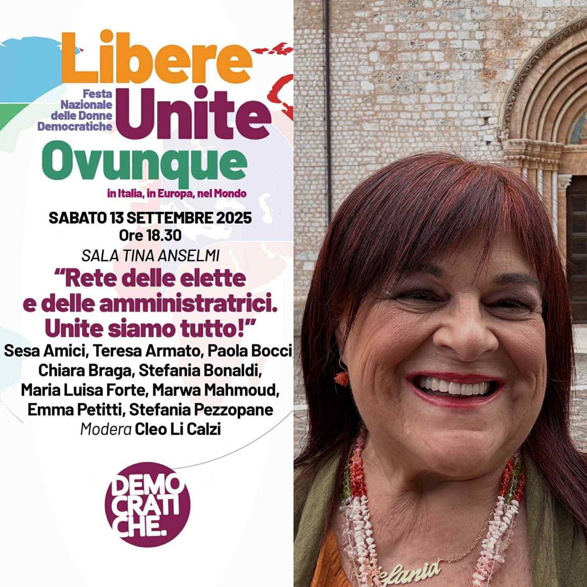 FESTA NAZIONALE UNITA’: PEZZOPANE, “UNITE SIAMO TUTTO, CON RETE ELETTE A REGGIO EMILIA”