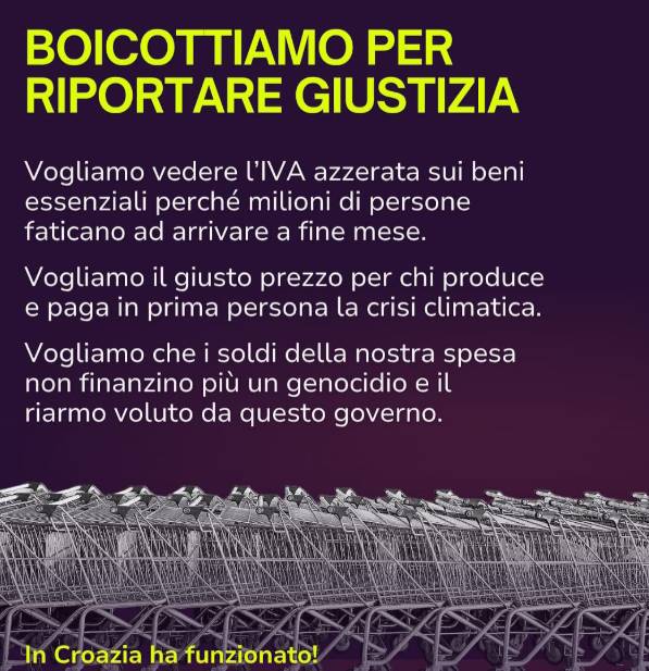 L’AQUILA: BLITZ “ULTIMA GENERAZIONE” IN SUPERMERCATO, “SALARI BASSI E PRECARIATO”