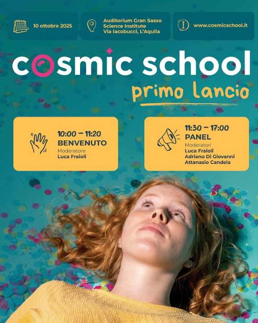L’AQUILA: AL GSSI LA PRESENTAZIONE DI COSMIC SCHOOL