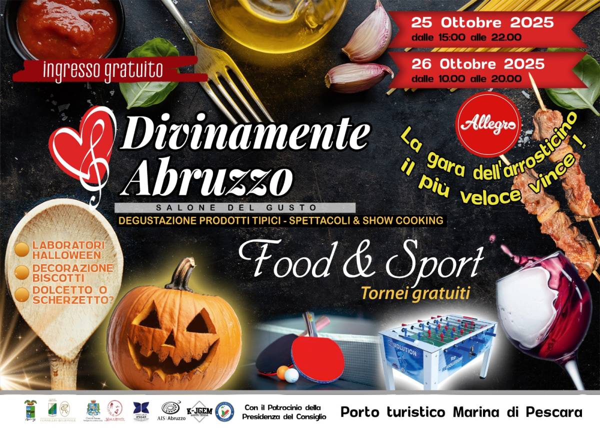 PESCARA: TORNA IL SALONE DEL GUSTO “DIVINAMENTE ABRUZZO”