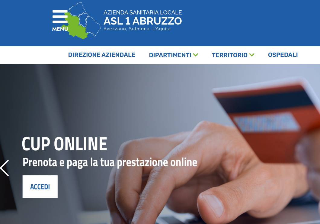 ASL L’AQUILA: CUP, MOMENTANEAMENTE SOSPESO PAGAMENTO ON LINE, “ESTRANEI AL DISSERVIZIO”
