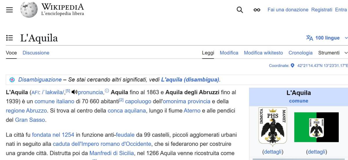 L’AQUILA: REGIONE, BIBLIOTECA E UNIVAQ INSIEME PER MIGLIORARE CONTENUTI PAGINA DI WIKIPEDIA