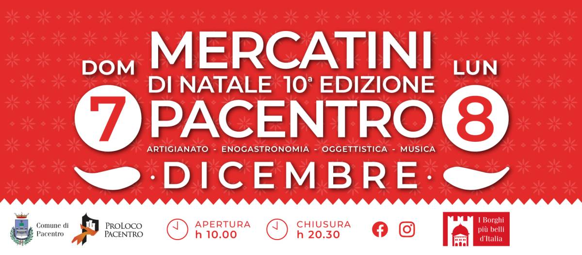 MERCATINI DI NATALE A PACENTRO: IL PROGRAMMA 2025