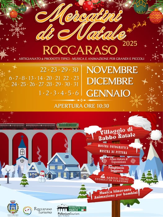 MERCATINI DI NATALE A ROCCARASO: IL PROGRAMMA 2025