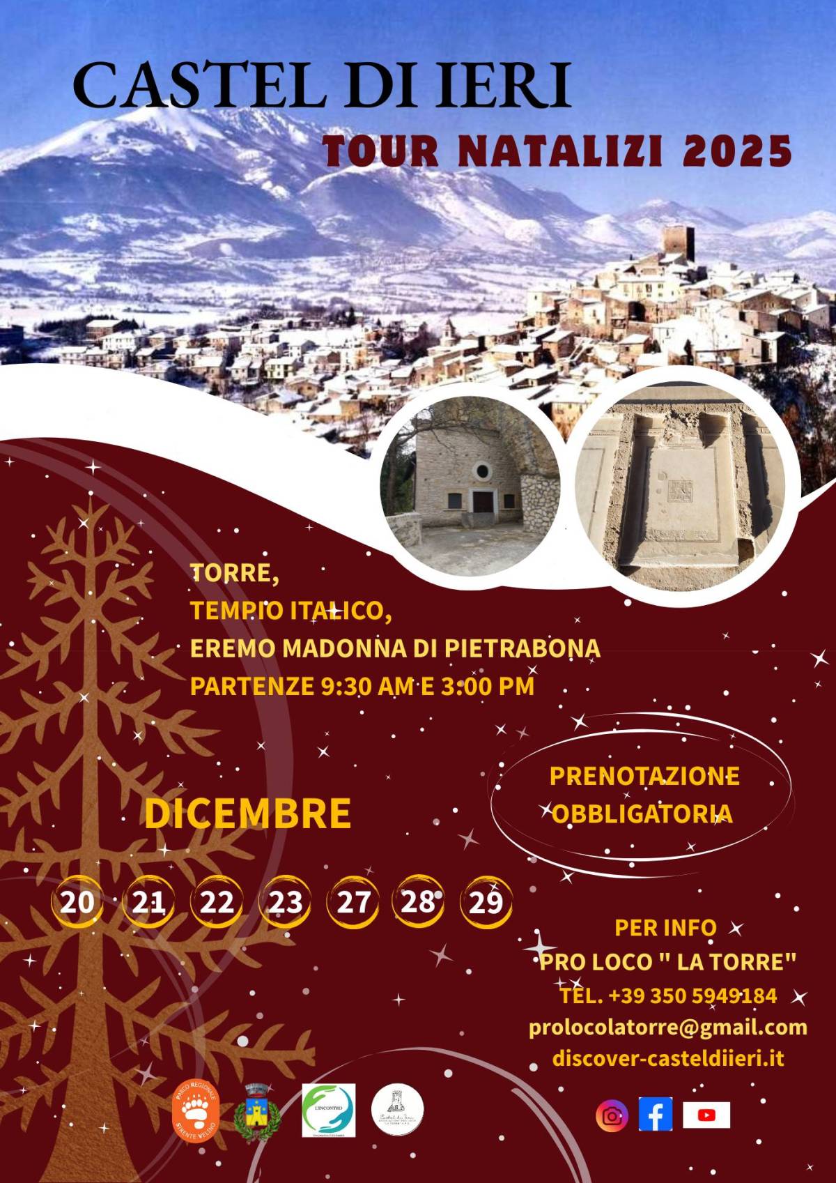 CASTEL DI IERI: AL VIA TOUR NATALIZI GUIDATI TRA STORIA, PAESAGGI E SPIRITUALITA’