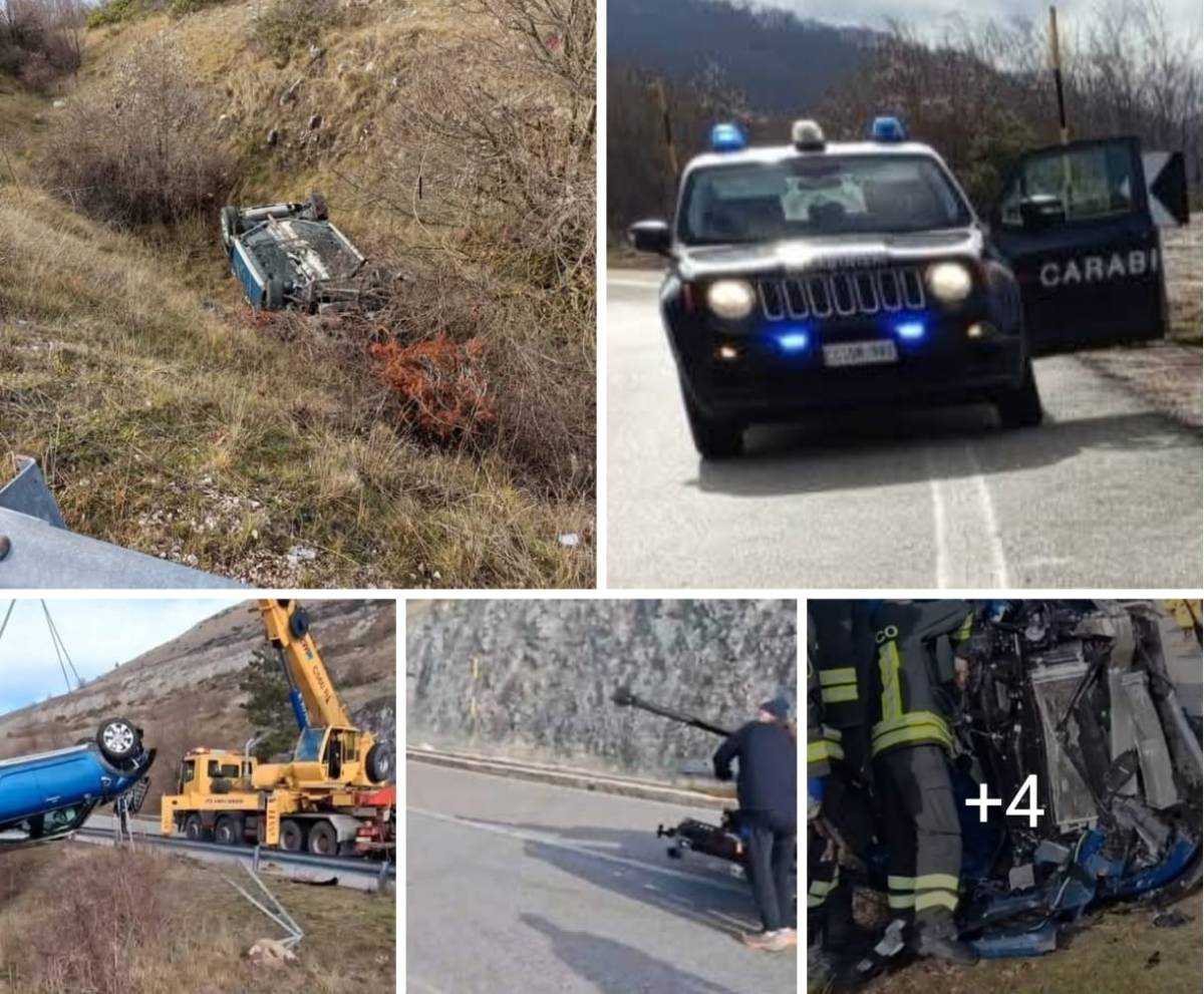 L’AQUILA: L’AUTO FINISCE NEL BURRONE E POI SI RIBALTA, SOLO LIEVI FERITE PER LA CONDUCENTE