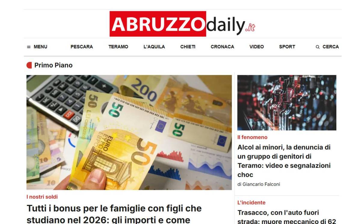 EDITORIA: ONLINE IL QUOTIDIANO ABRUZZO DAILY, GRUPPO SAE DI LEONARDIS SBARCA IN REGIONE