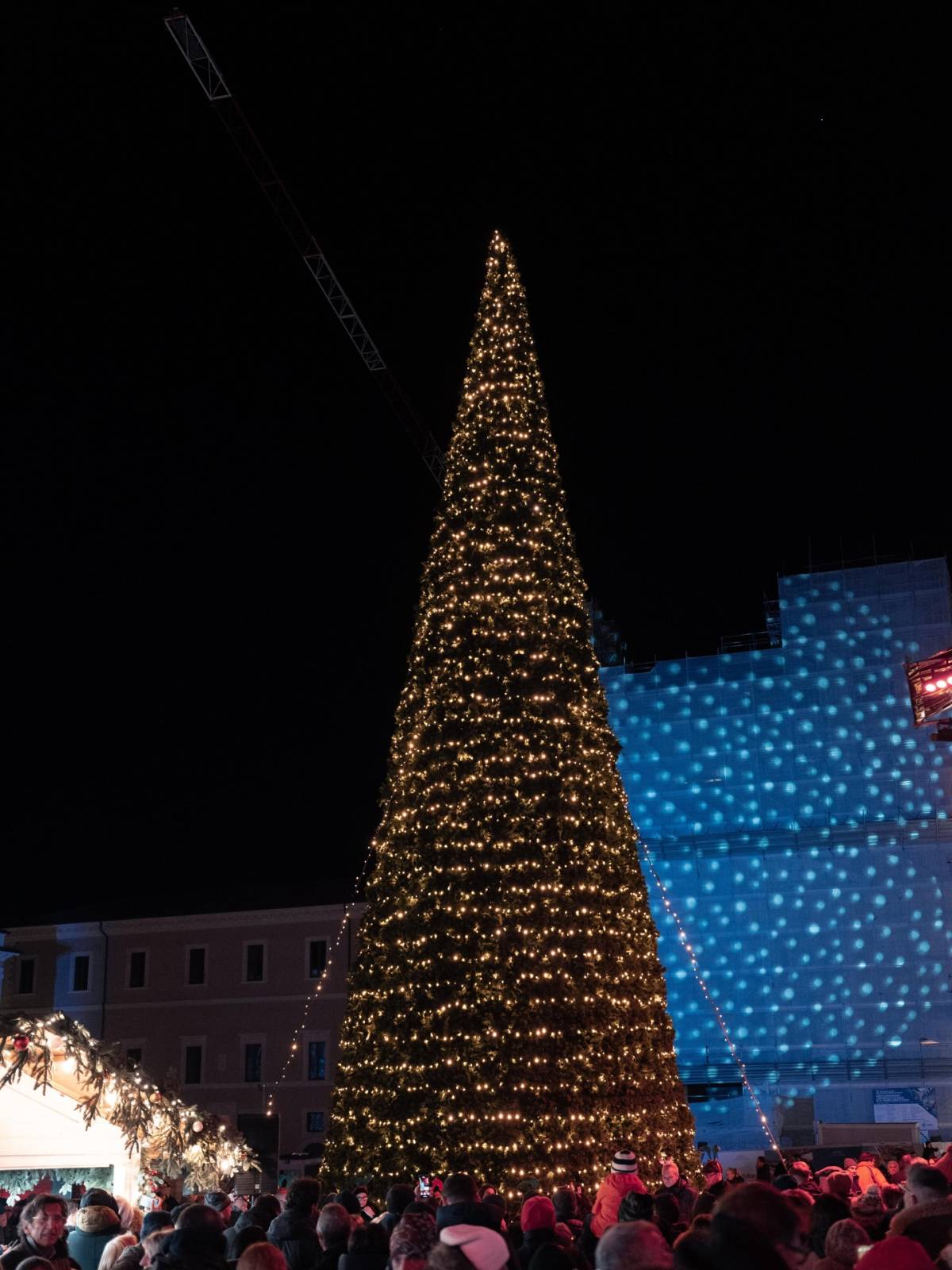 L’AQUILA: SI ACCENDE L’ALBERO DI NATALE IN PIAZZA DUOMO