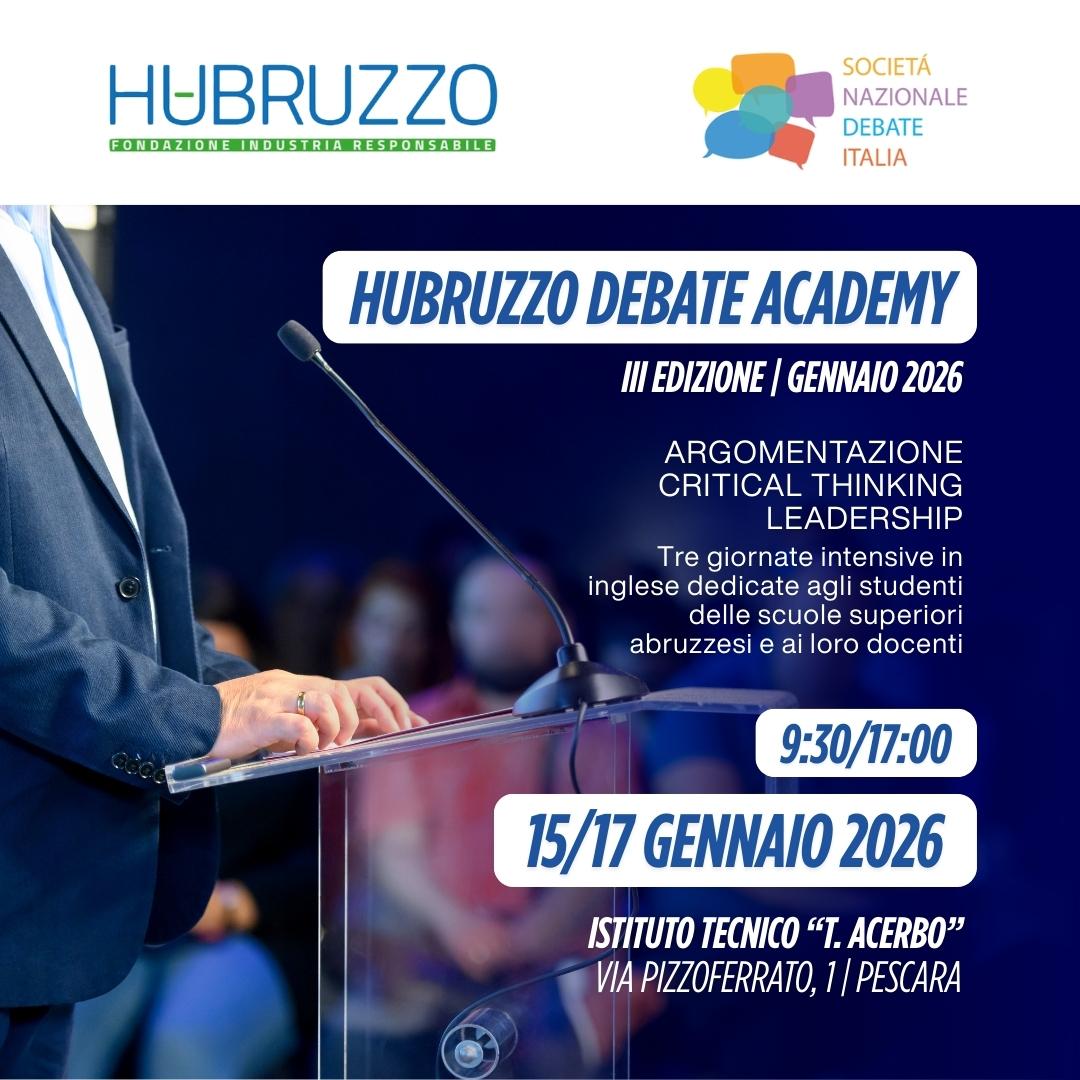 PESCARA: DA OGGI FINO A SABATO L’HUBRUZZO DEBATE ACADEMY IN LINGUA INGLESE