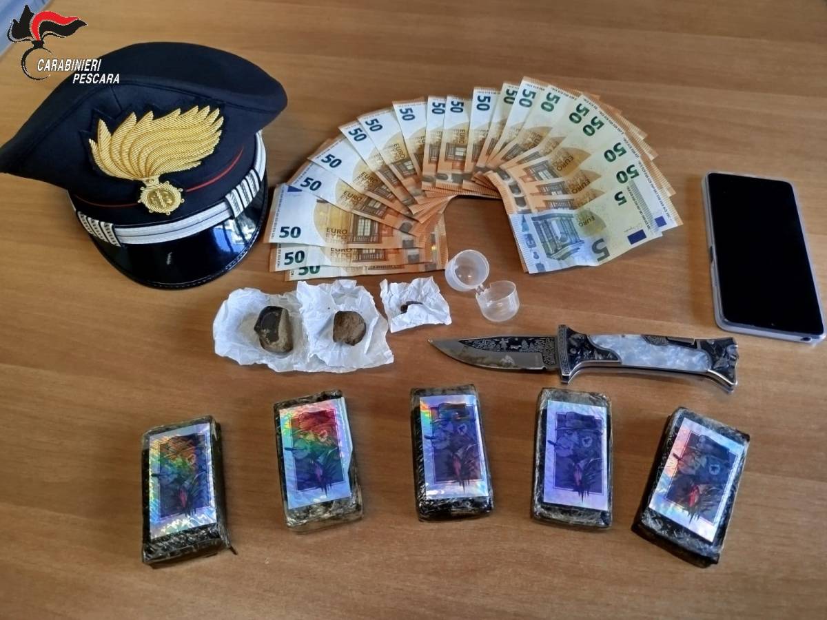 CEPAGATTI: CARABINIERI ARRESTANO 24ENNE PER DROGA. IN CASA OLTRE MEZZO CHILO DI HASHISH