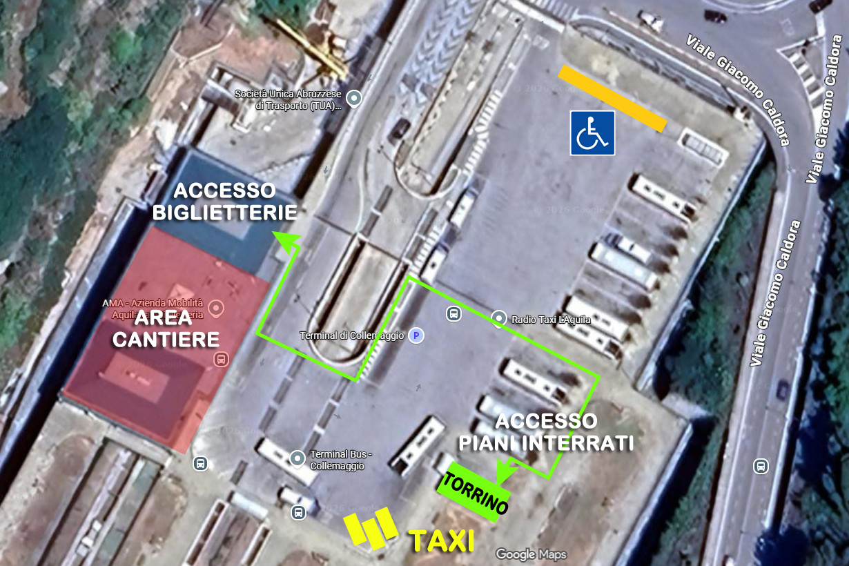 TERMINAL BUS COLLEMAGGIO L’AQUILA: AL VIA DAL 2 FEBBRAIO IL RESTYLING DEL “FABBRICATO VIAGGIATORI”