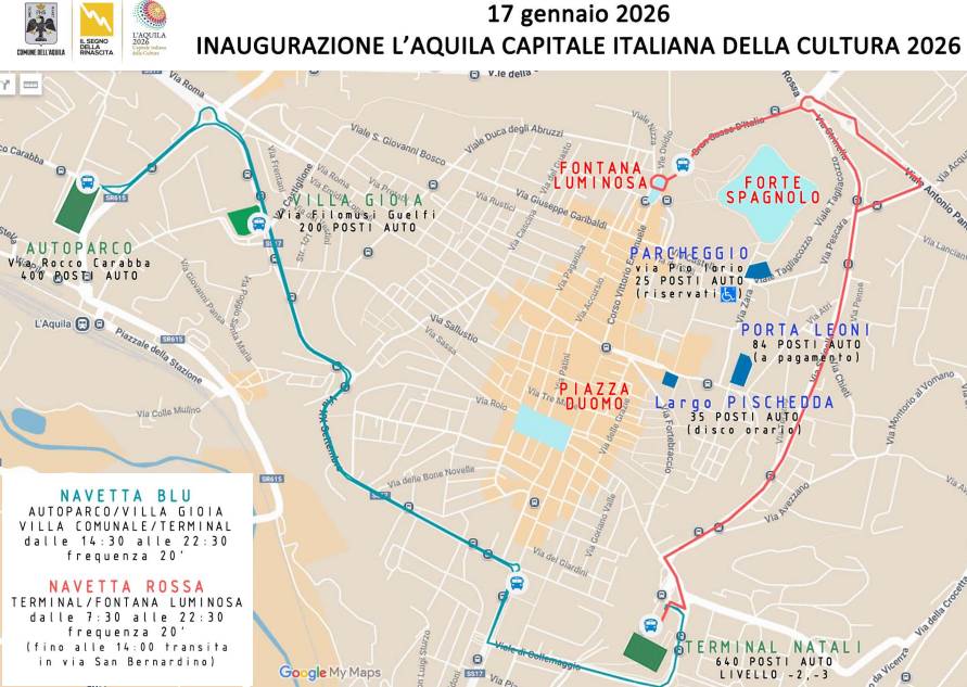 L’AQUILA CAPITALE DELLA CULTURA: MODIFICHE VIABILITA’, SOSPENSIONE CANTIERI, TUTTE LE ORDINANZE