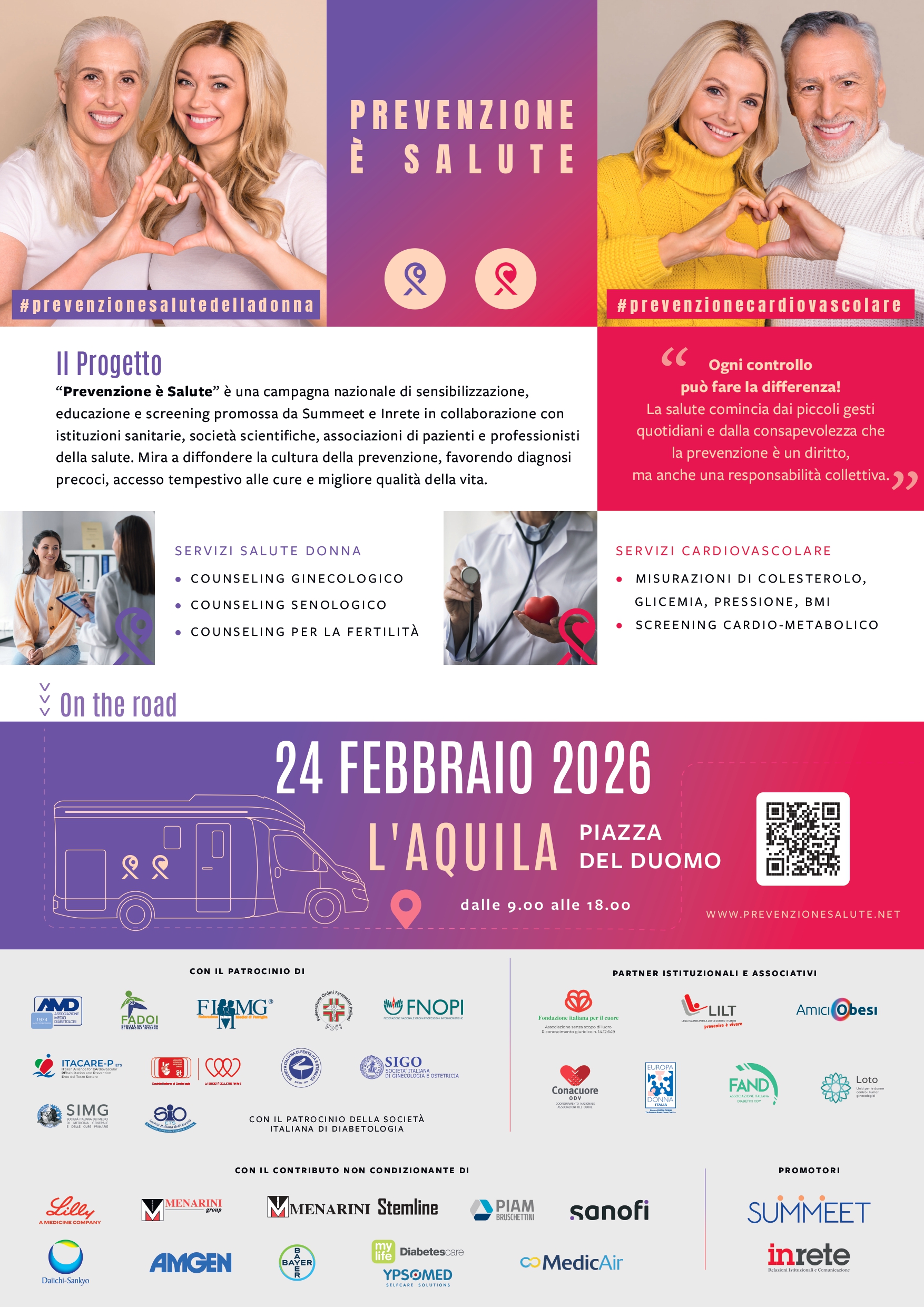 L’AQUILA: DOMANI A PIAZZA DUOMO SCREENING SALUTE CARDIVASCOLARE E CARDIOMETABOLICA