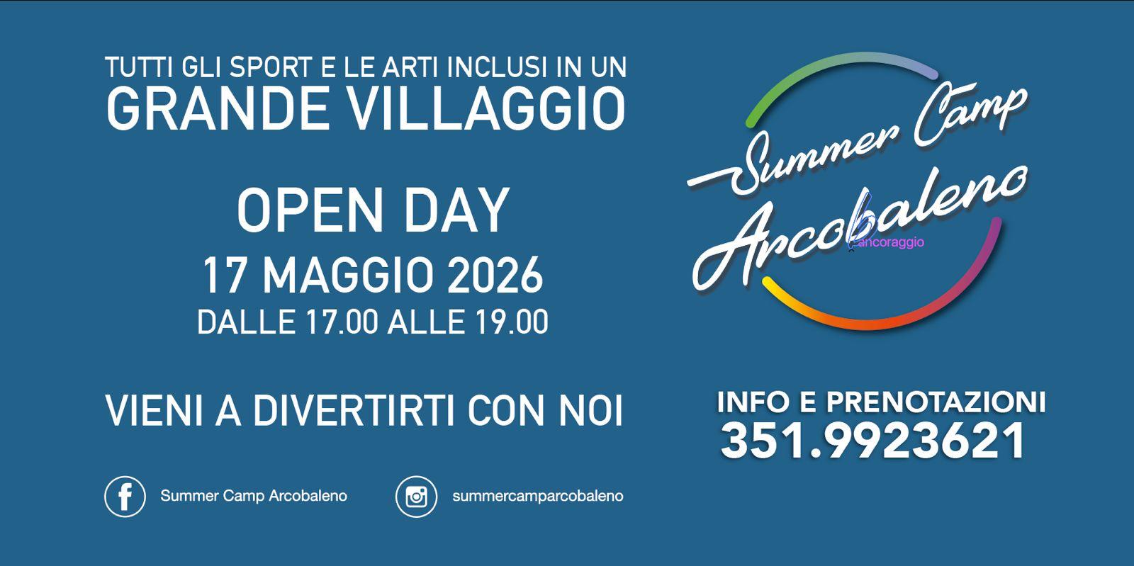 L’AQUILA: SUMMER CAMP ARCOBALENO 2026, OPEN DAY IL 17 MAGGIO. AMPLIATA L’OFFERTA, SPAZIO ANCHE A TANTA MUSICA