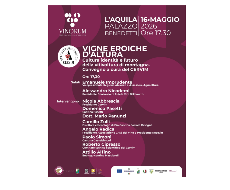 VINORUM L’AQUILA: L’ESPERIENZA DI BIO CANTINA SOCIALE ORSOGNA IN CONVEGNO SU VITICOLTURA DI MONTAGNA
