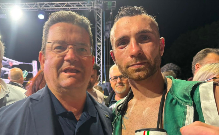 BOX: L’AVEZZANESE VALENTE CAMPIONE ITALIANO DEI PESI SUPERPIUMA, LE CONGRATULAZIONI DI VERRECCHIA