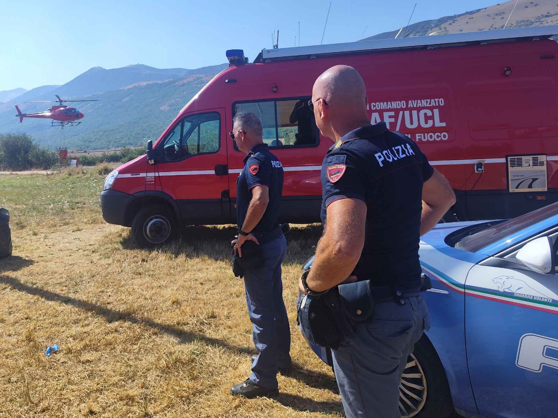 INCENDIO NELL’AQUILANO: LE PROVE DEL DOLO,<br> TROVATO INNESCO A ROIO PIANO, POLIZIA SUL POSTO